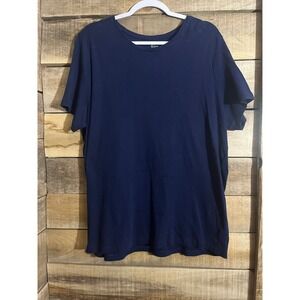 Kim Rogers Perfectly Soft Navy Blue Cotton Short Sleeve Tee Shirt Womens 1X